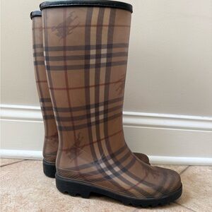 Burberry Kids Classic Checkered Plaid Rain Boots